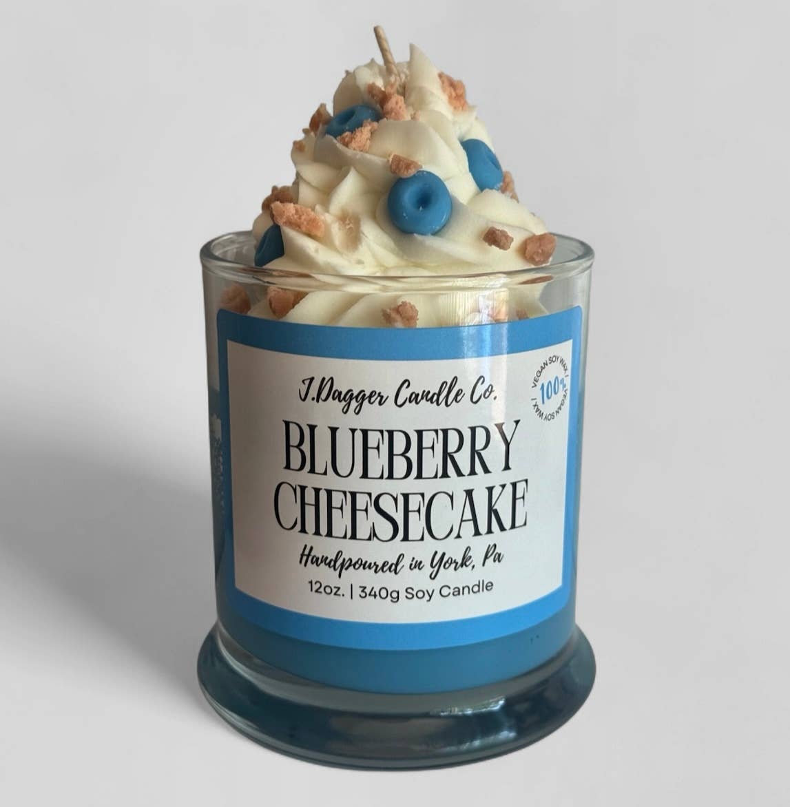 Blueberry Cheesecake Dessert Soy Candle, 12oz.