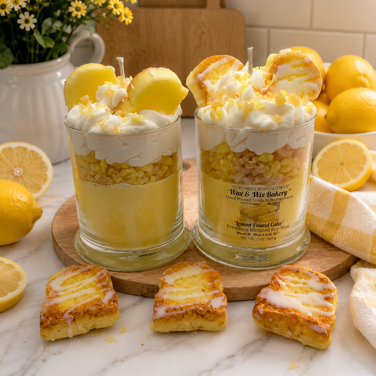 Lemon Pound Cake Candle.13 oz. Large Dessert Candle