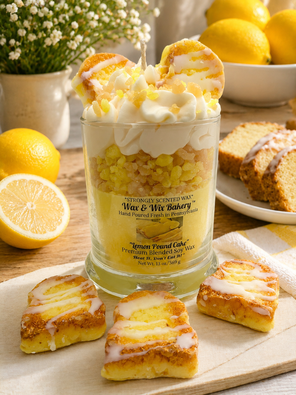 Lemon Pound Cake Candle.13 oz. Large Dessert Candle
